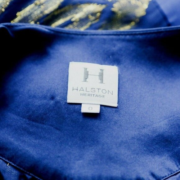Halston  Heritage Silk and Gold Metallic Top - Picture 8 of 10